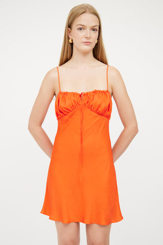 Ciao Lucia Orange Satin Sara Mini Dress