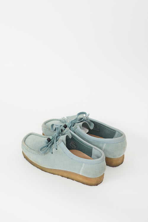 Clark
s Light Blue Suede Wallabee Loafer