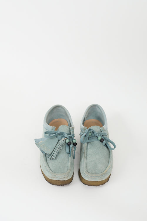 Clark
s Light Blue Suede Wallabee Loafer