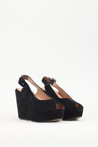 Clergerie Black Suede Dylan 9 Platform Sandal