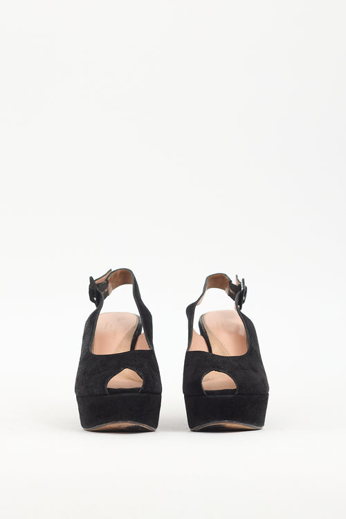 Clergerie Black Suede Dylan 9 Platform Sandal