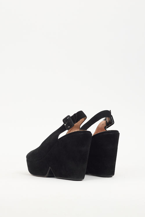 Clergerie Black Suede Dylan 9 Platform Sandal