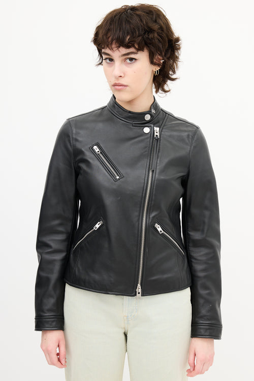 Coach Black Leather Racer Jacket