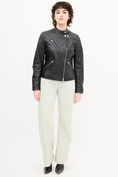 Coach Black Leather Racer Jacket