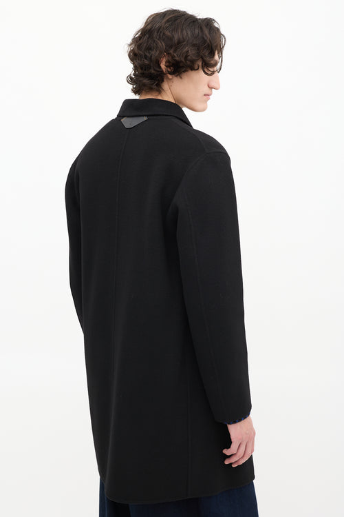 Coach Black Wool Two Pocket Mid Length Coat