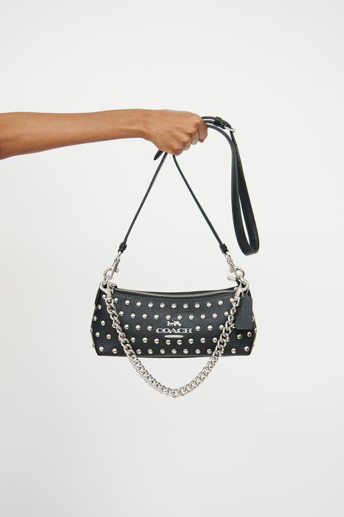 Coach Black 
Silver Stud Charlotte Shoulder Bag