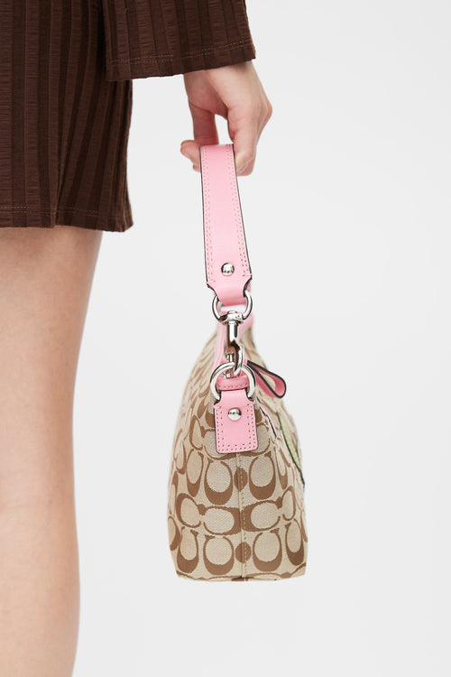 Coach Brown 
Pink Patch Shoulder Bag