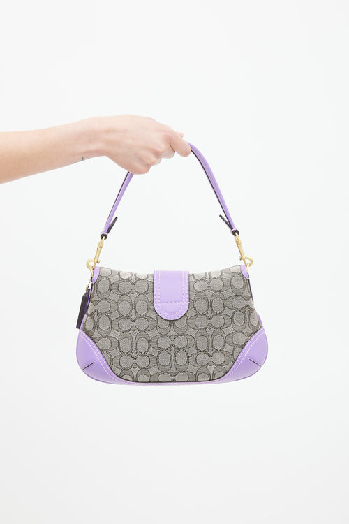 Coach Brown 
Purple Monogram Jacquard Soho Bag