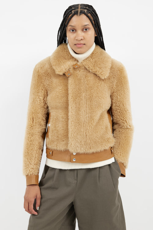 Coach Brown Shearling Zip Jacket