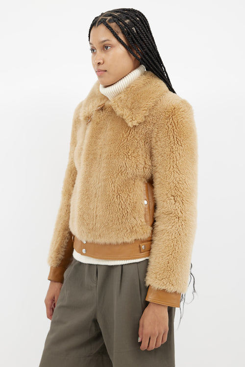 Coach Brown Shearling Zip Jacket