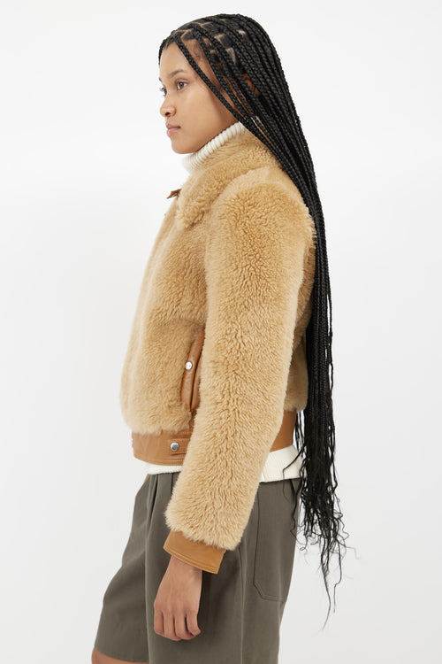 Coach Brown Shearling Zip Jacket