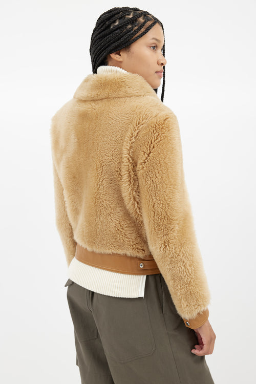 Coach Brown Shearling Zip Jacket