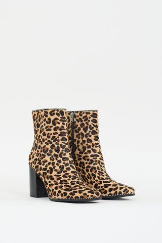 Coach Brown 
Black Printed Hair Ankle Boot