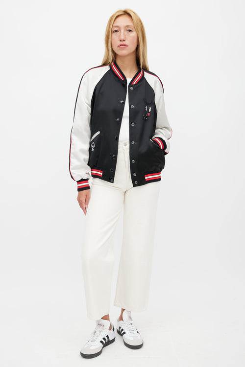 Coach x Disney Black 
Multicolour Satin Jacket