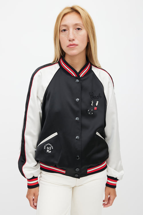 Coach x Disney Black 
Multicolour Satin Jacket