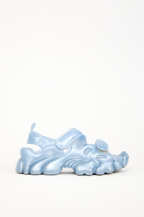 Collina Strada X Melissa Blue Rubber Puff Sandal