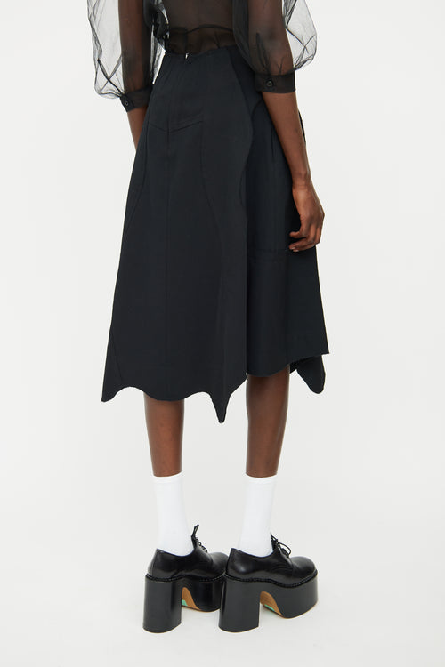 Comme des Garçons Black Full Raw Edge Skirt