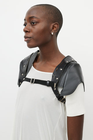 Comme des Garçons SS 2010 Black Leather Shoulder Pad Harness