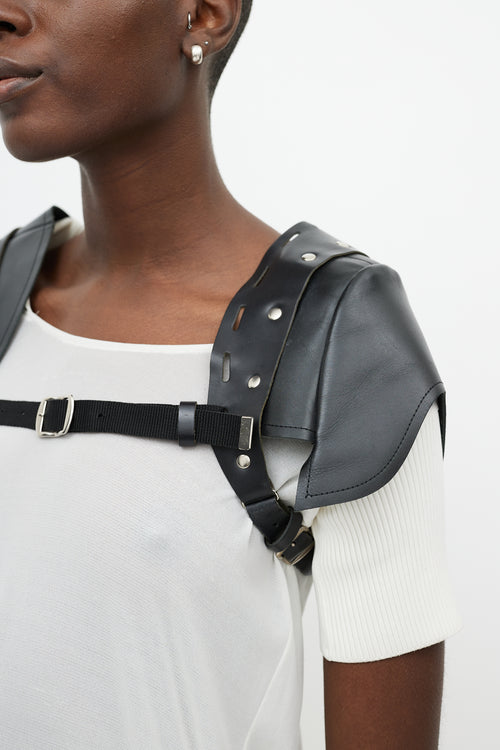 Comme des Garçons SS 2010 Black Leather Shoulder Pad Harness