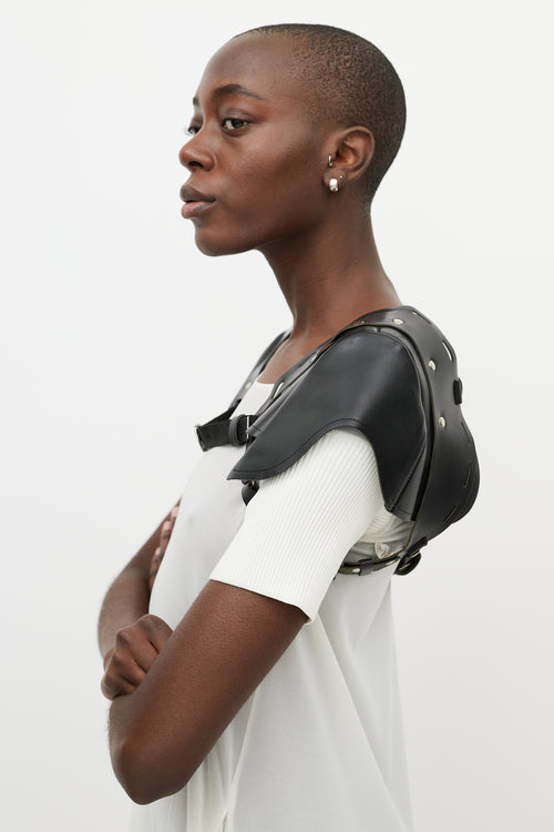 Comme des Garçons SS 2010 Black Leather Shoulder Pad Harness