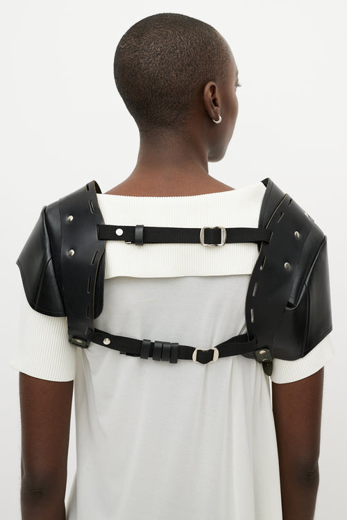 Comme des Garçons SS 2010 Black Leather Shoulder Pad Harness