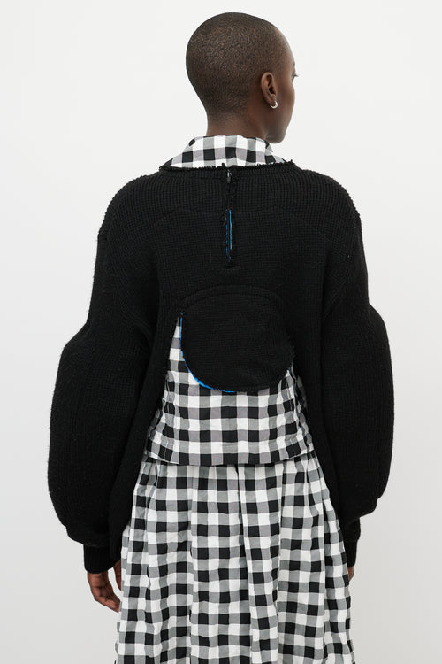 Comme des Garçons Black Knit Cut Out Padded Cardigan