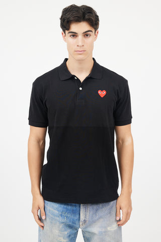 Comme des Garçons PLAY Black 
Red Logo Polo