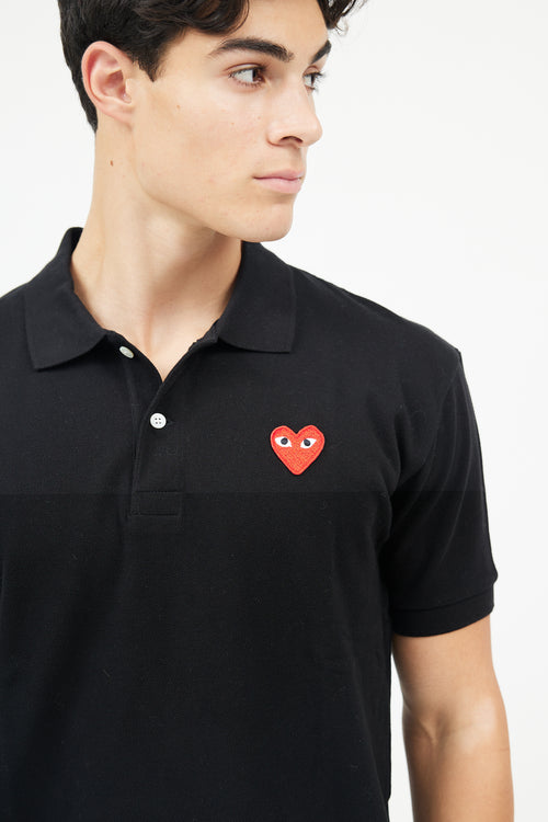 Comme des Garçons PLAY Black 
Red Logo Polo