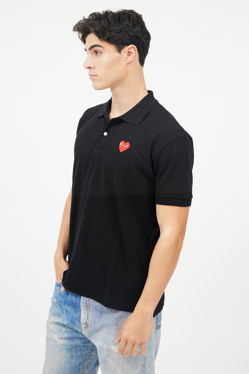 Comme des Garçons PLAY Black 
Red Logo Polo