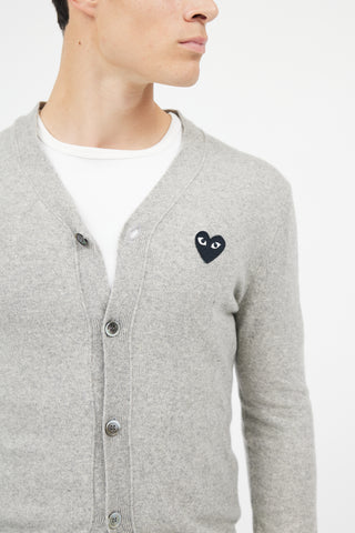 Comme des Garçons PLAY Grey 
Black Wool Logo Cargidan