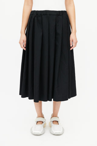 Comme des Garçons BLACK Black Pleated Midi Skirt