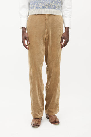 Comme des Garçons Beige Wide Leg Corduroy Trouser