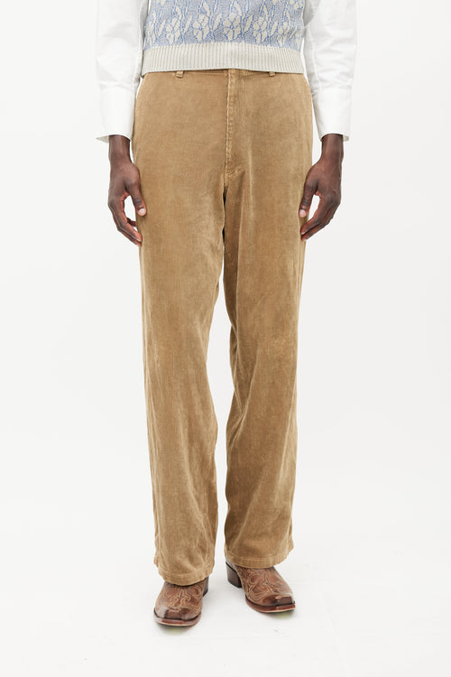 Comme des Garçons Beige Wide Leg Corduroy Trouser