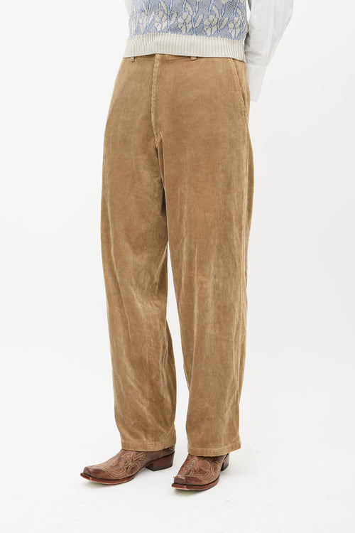 Comme des Garçons Beige Wide Leg Corduroy Trouser