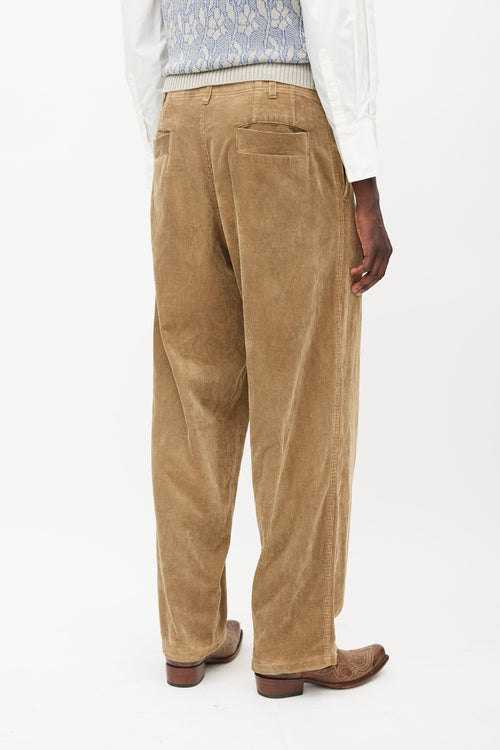 Comme des Garçons Beige Wide Leg Corduroy Trouser