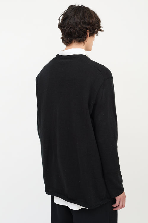 Comme des Garçons Black Black Knit Heart Intarsia Sweater