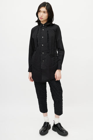 Comme des Garçons Black Cotton 
Tulle Ruffle Shirt