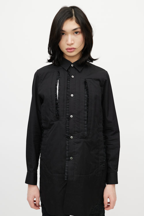 Comme des Garçons Black Cotton 
Tulle Ruffle Shirt