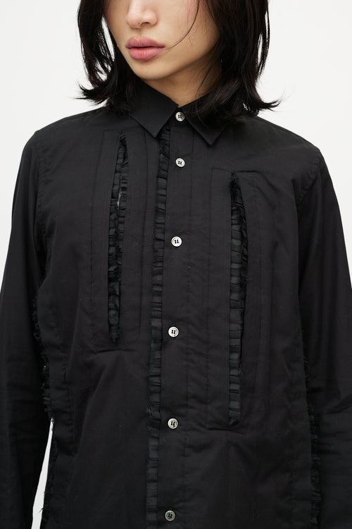 Comme des Garçons Black Cotton 
Tulle Ruffle Shirt