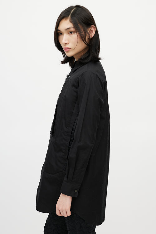 Comme des Garçons Black Cotton 
Tulle Ruffle Shirt