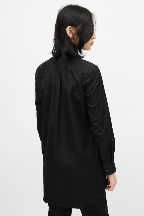 Comme des Garçons Black Cotton 
Tulle Ruffle Shirt