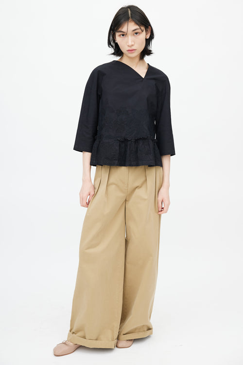 Comme des Garçons Black Embroidered Blouse