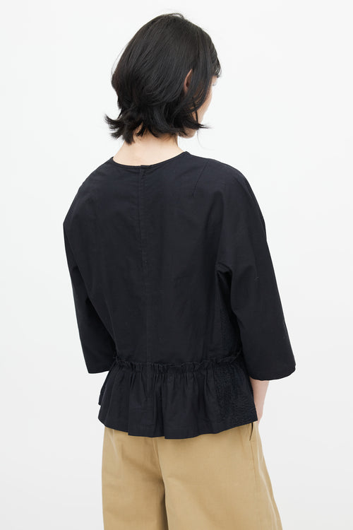 Comme des Garçons Black Embroidered Blouse