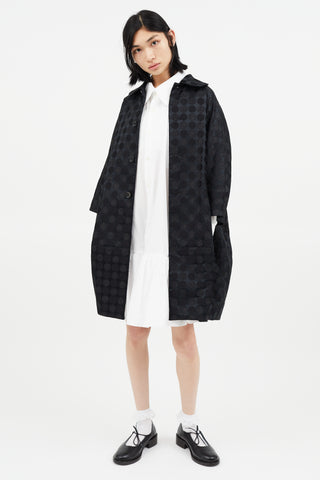 Comme des Garçons Black Metallic Polkadot Coat