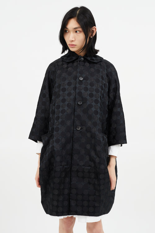 Comme des Garçons Black Metallic Polkadot Coat