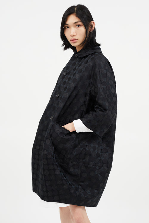 Comme des Garçons Black Metallic Polkadot Coat