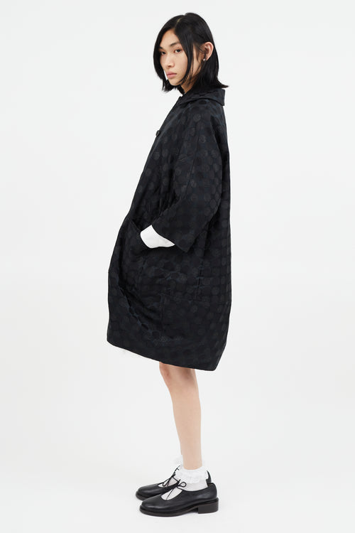 Comme des Garçons Black Metallic Polkadot Coat