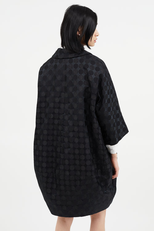 Comme des Garçons Black Metallic Polkadot Coat