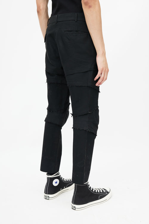 Comme des Garçons Black Panelled Distressed Trouser