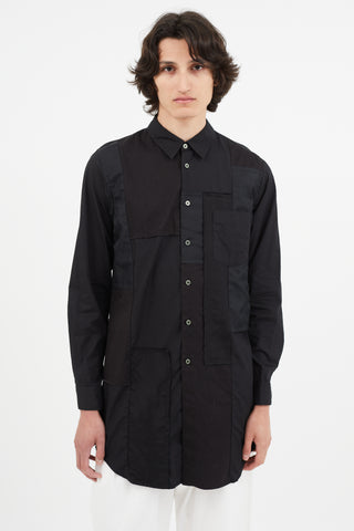 Comme des Garçons Black Patchwork Panelled Shirt